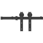 Sliding Door Hardware Kit 183 cm Steel Black