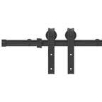 Sliding Door Hardware Kit 200 cm Steel Black