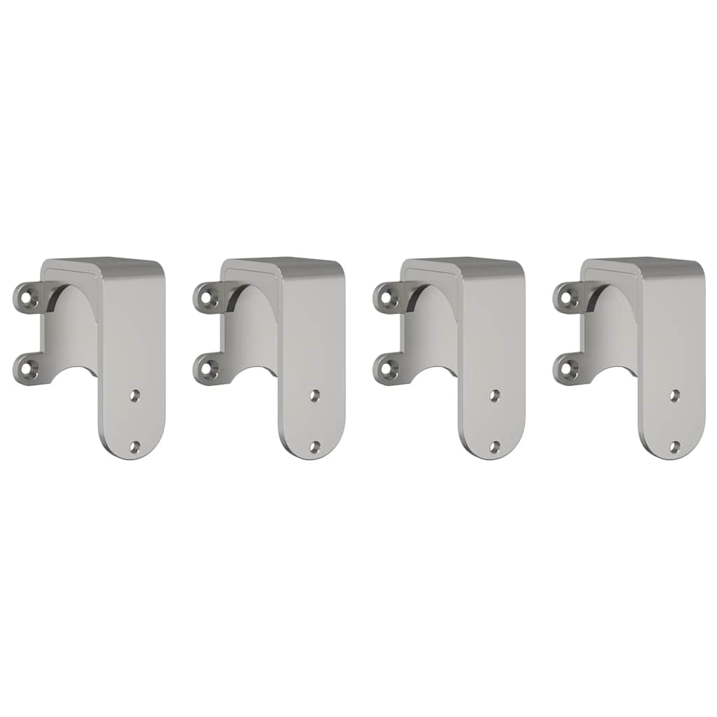 Barn Door Bypass Brackets 4 pcs for Round Rails Stainless Steel