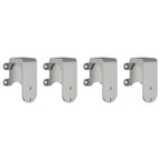 Barn Door Bypass Brackets 4 pcs for Round Rails Stainless Steel
