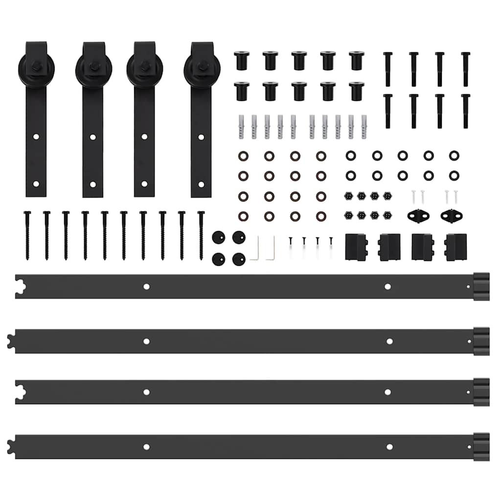 Sliding Door Hardware Kit 152,5 cm Steel Black