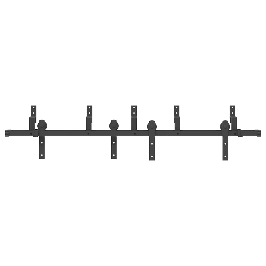 Sliding Door Hardware Kit 183 cm Steel Black