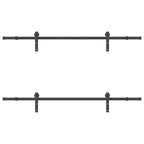 Sliding Door Hardware Kit 200 cm Steel Black