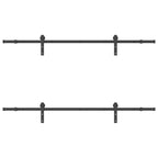 Sliding Door Hardware Kit 213,5 cm Steel Black
