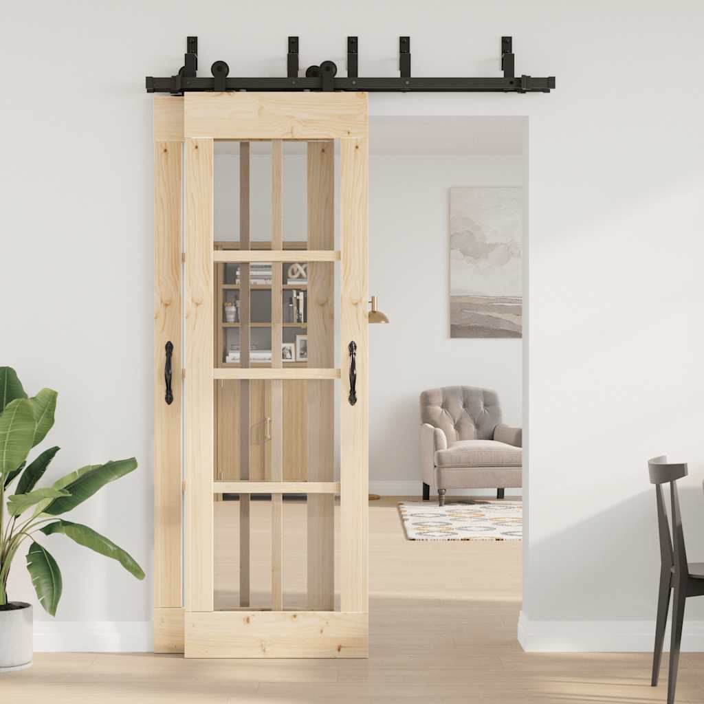 Sliding Door Hardware Kit 152,5 cm Steel Black