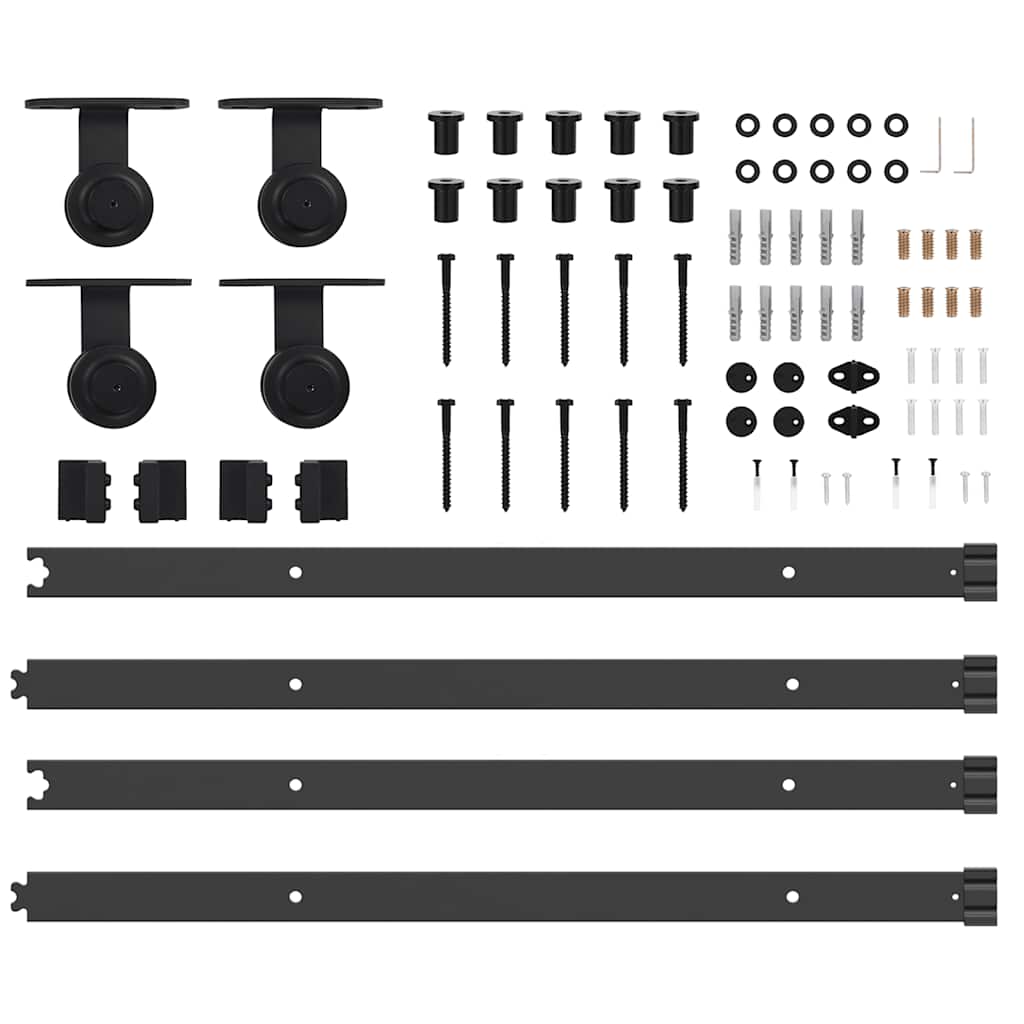 Sliding Door Hardware Kit 152,5 cm Steel Black