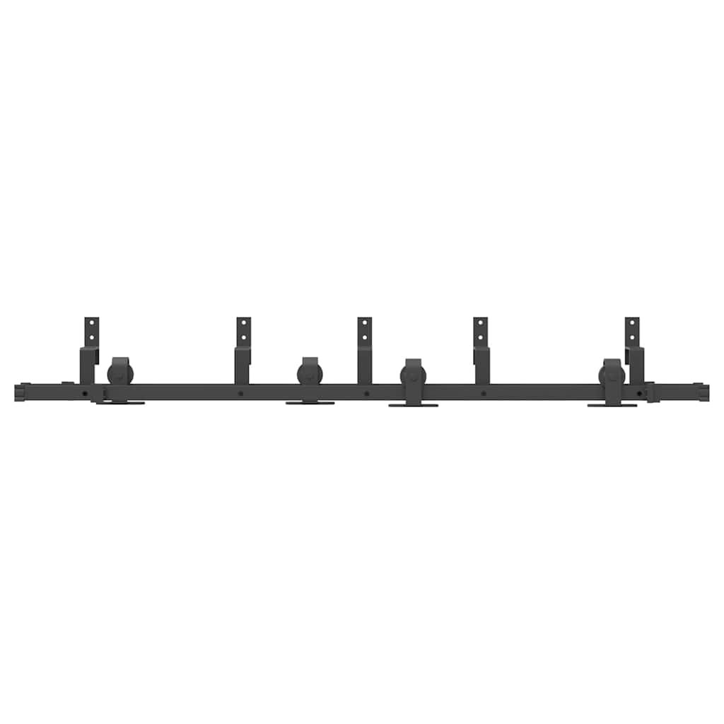 Sliding Door Hardware Kit 183 cm Steel Black