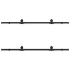 Sliding Door Hardware Kit 183 cm Steel Black