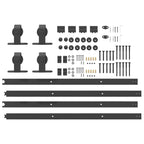 Sliding Door Hardware Kit 183 cm Steel Black