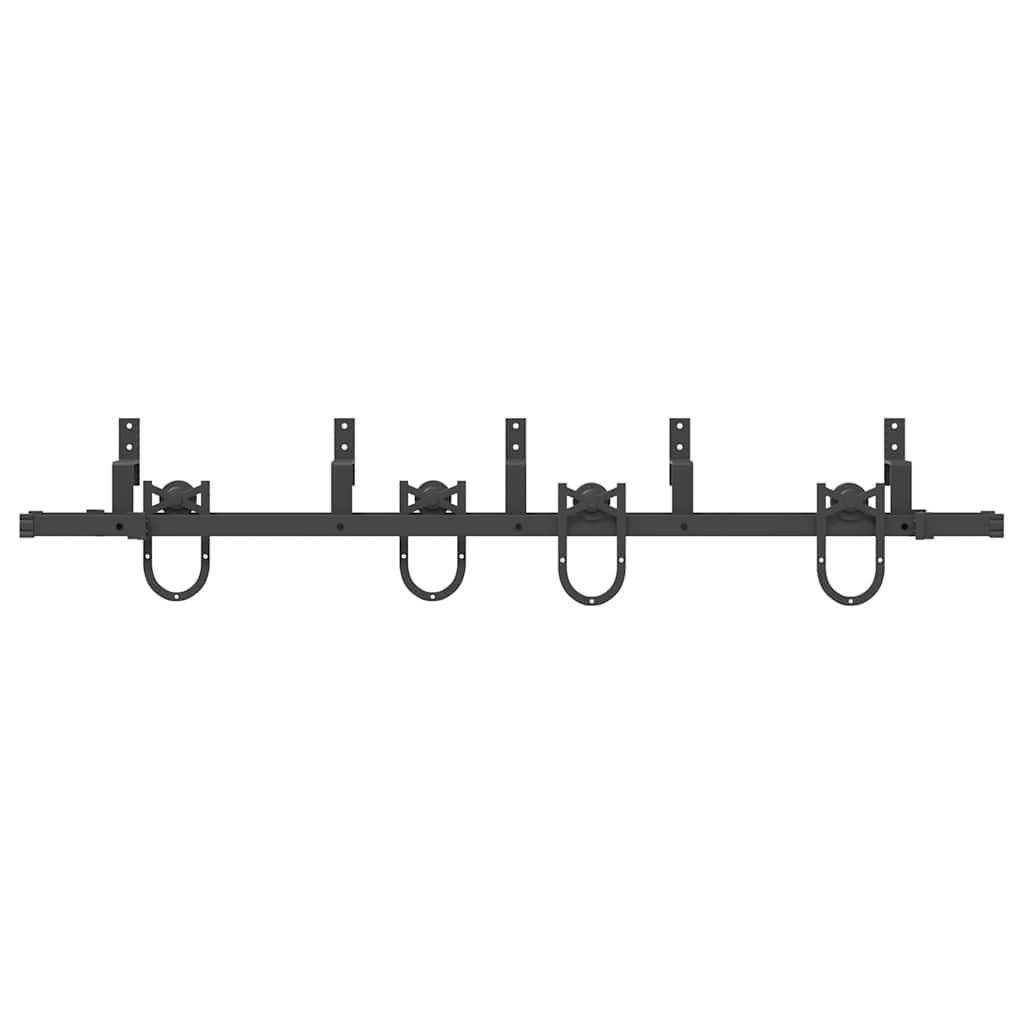 Sliding Door Hardware Kit 183 cm Steel Black