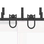 Sliding Door Hardware Kit 183 cm Steel Black