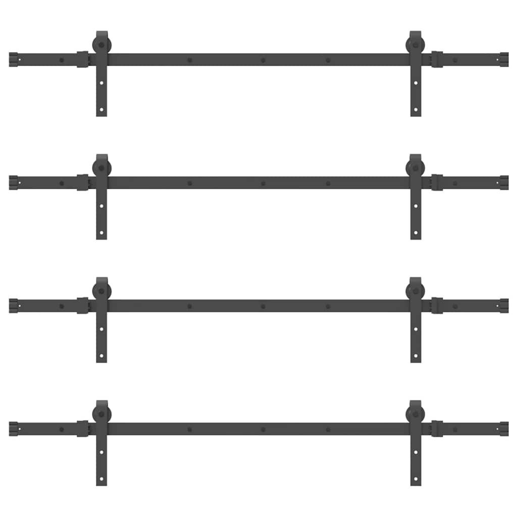 Sliding Door Hardware Kit 305 cm Steel Black