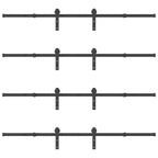 Sliding Door Hardware Kit 366 cm Steel Black
