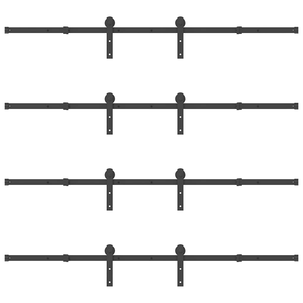 Sliding Door Hardware Kit 400 cm Steel Black