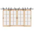 Sliding Door Hardware Kit 400 cm Steel Black