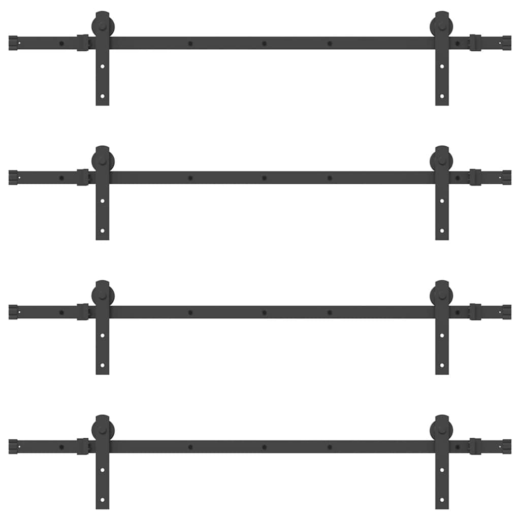 Sliding Door Hardware Kit 305 cm Steel Black