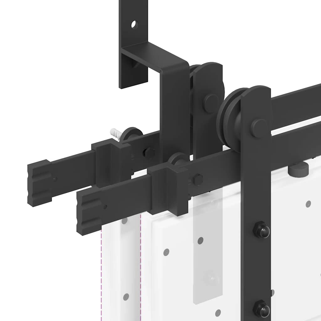 Sliding Door Hardware Kit 305 cm Steel Black