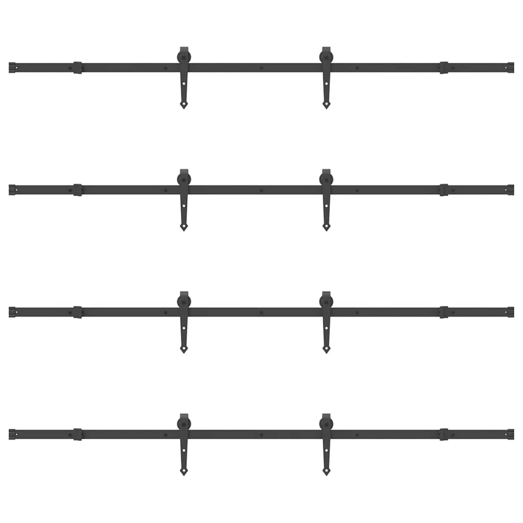 Sliding Door Hardware Kit 427 cm Steel Black