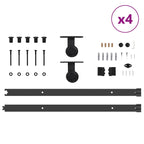 Sliding Door Hardware Kit 305 cm Steel Black