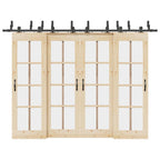 Sliding Door Hardware Kit 305 cm Steel Black