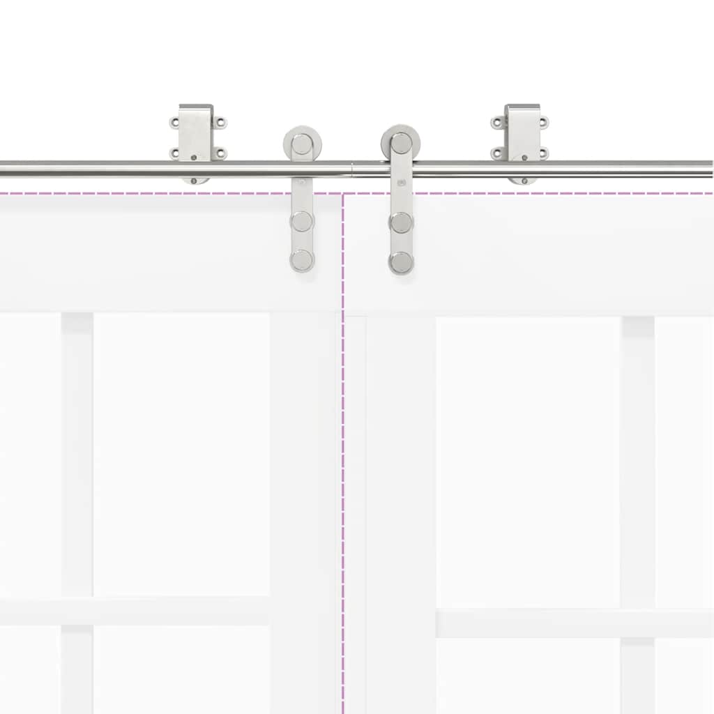 Sliding Door Hardware Kit 400 cm Stainless Steel Silver