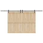 Sliding Door Hardware Kit 400 cm Steel Black