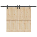 Sliding Door Hardware Kit 305 cm Steel Black