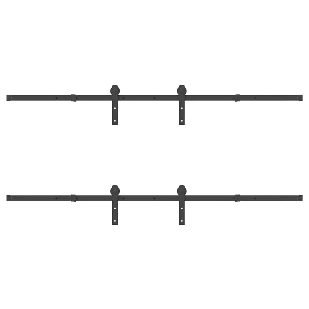 Sliding Door Hardware Kit 427 cm Steel Black