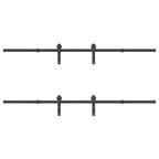 Sliding Door Hardware Kit 427 cm Steel Black