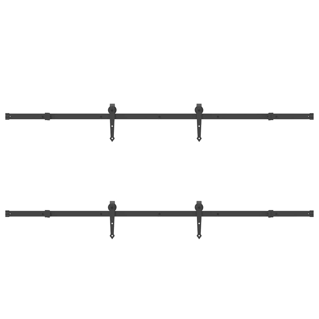 Sliding Door Hardware Kit 427 cm Steel Black