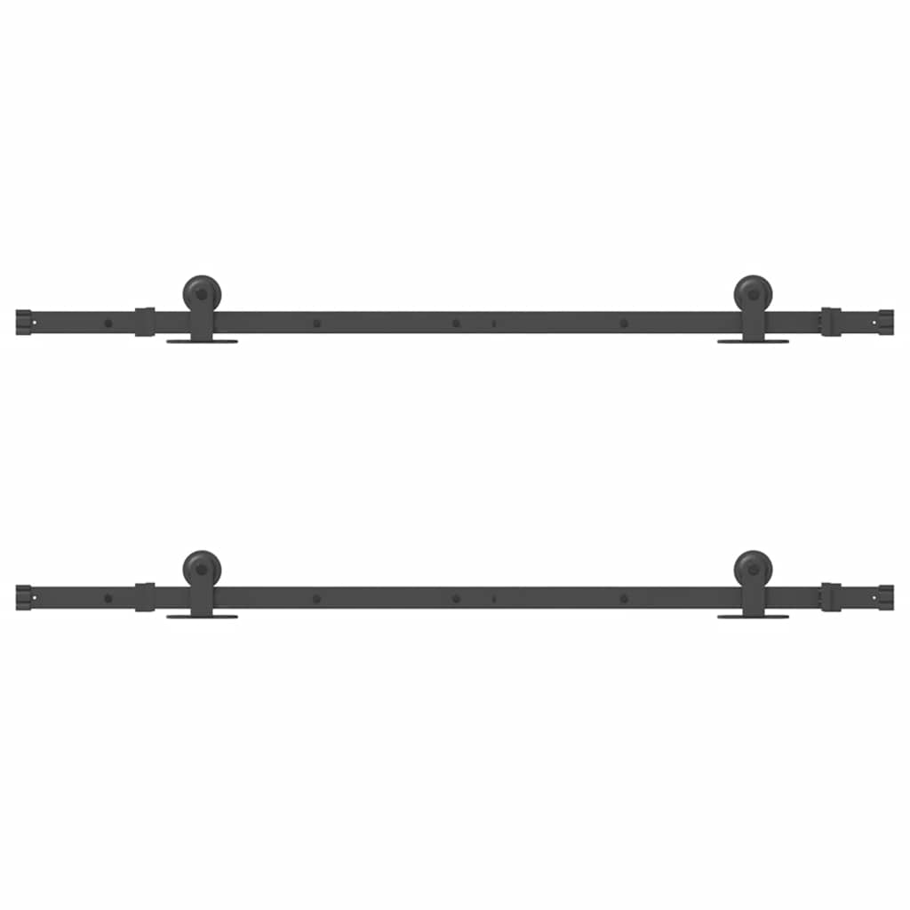 Sliding Door Hardware Kit 305 cm Steel Black
