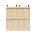 Sliding Door Hardware Kit 305 cm Steel Black