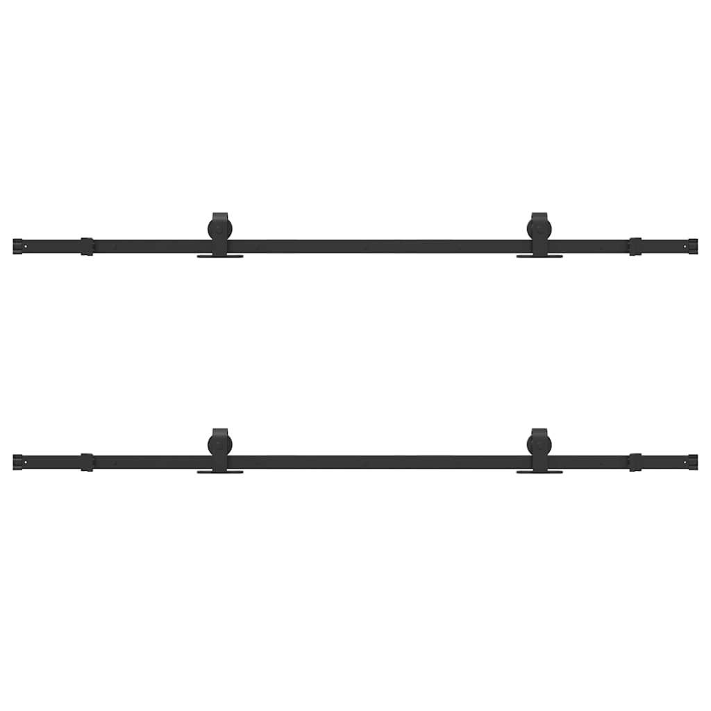Sliding Door Hardware Kit 305 cm Steel Black