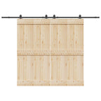 Sliding Door Hardware Kit 305 cm Steel Black