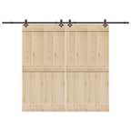 Sliding Door Hardware Kit 305 cm Steel Black