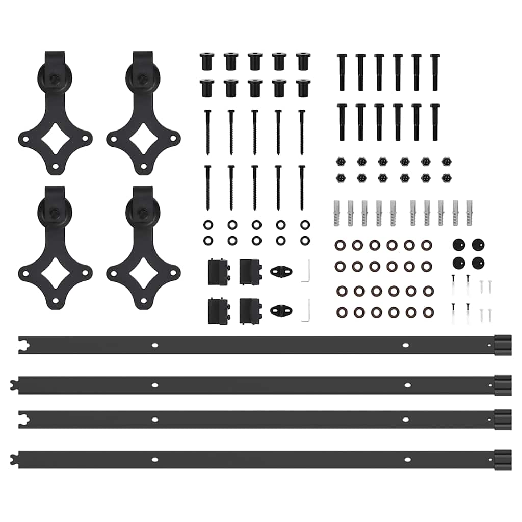 Sliding Door Hardware Kit 427 cm Steel Black