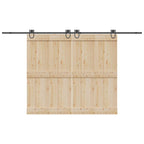 Sliding Door Hardware Kit 366 cm Steel Black