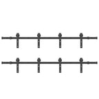 Sliding Door Hardware Kit 366 cm Steel Black