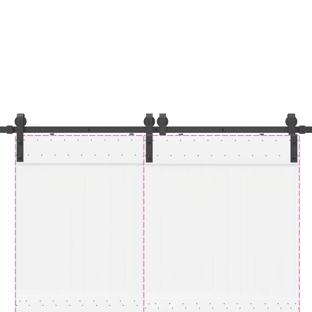 Sliding Door Hardware Kit 366 cm Steel Black