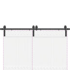 Sliding Door Hardware Kit 366 cm Steel Black