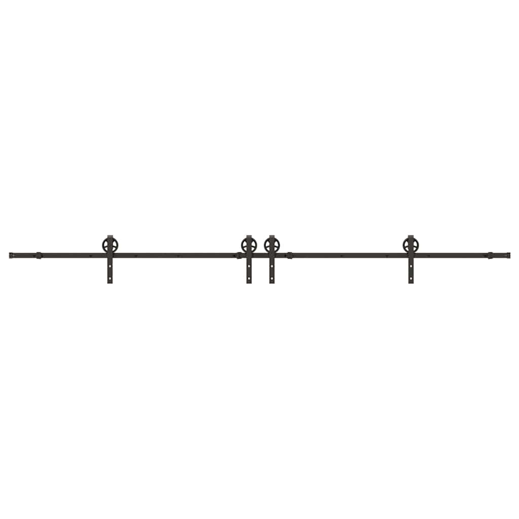 Sliding Door Hardware Kit 366 cm Steel Black