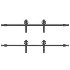 Sliding Door Hardware Kit 366 cm Steel Black