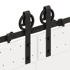 Sliding Door Hardware Kit 366 cm Steel Black