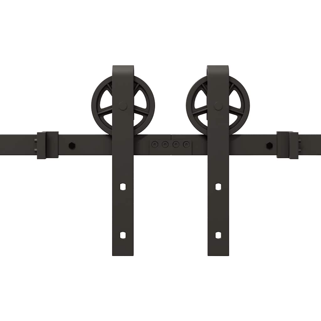 Sliding Door Hardware Kit 366 cm Steel Black