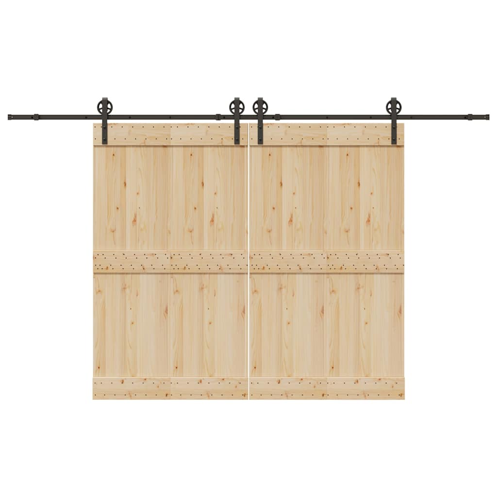 Sliding Door Hardware Kit 366 cm Steel Black