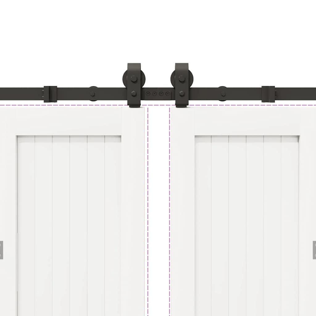 Sliding Door Hardware Kit 366 cm Steel Black