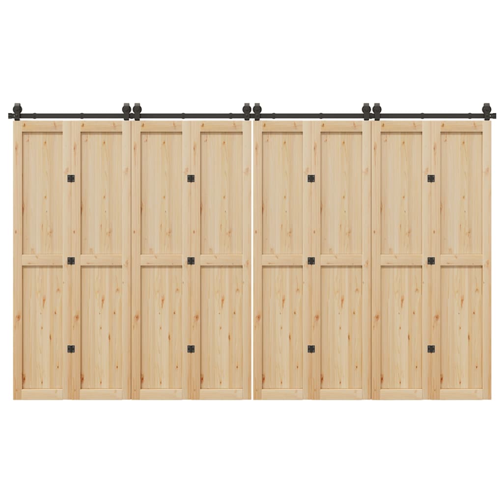 Sliding Door Hardware Kit 366 cm Steel Black