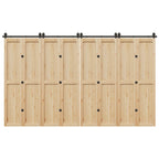 Sliding Door Hardware Kit 366 cm Steel Black