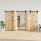 Sliding Door Hardware Kit 366 cm Steel Black