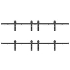 Sliding Door Hardware Kit 366 cm Steel Black